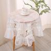 Mantel de Encaje Poliéster Premium Encaje Floral Vintage Superposición con Borde de Flecos, Mantel Rectangular Hecho a Máquina para Bodas Fiestas Rústicas al Aire Libre