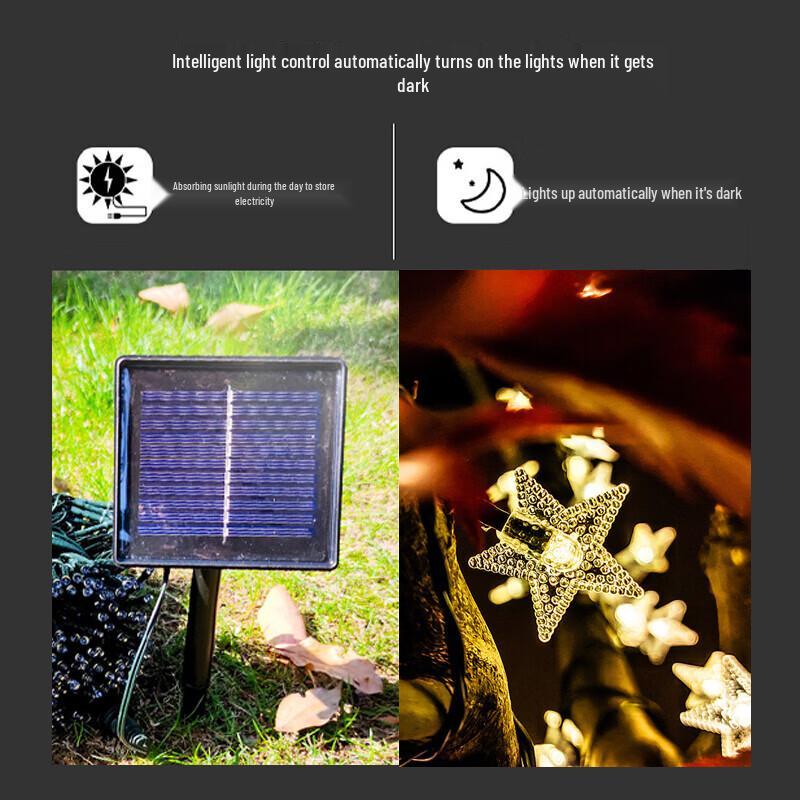 Enpufike LED Solar Star String Lights