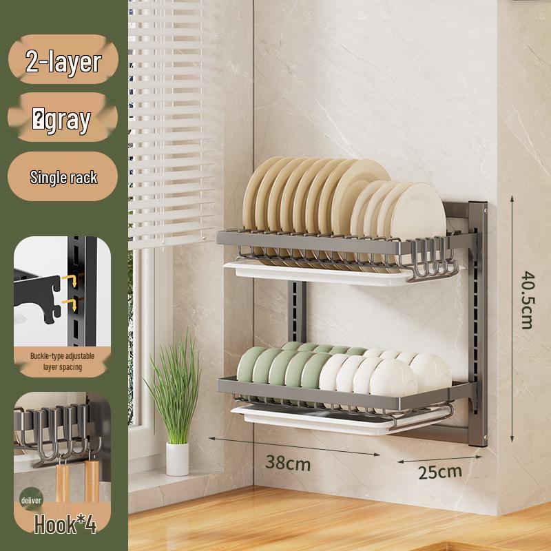 

Настенная многофункциональная кухонная стойка: Сушилка для посуды, Подставка для ножей и палочек для еды, Без пробивания.