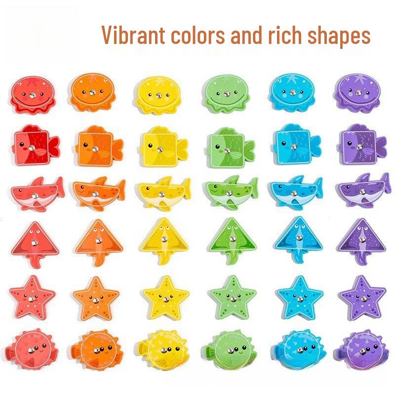 Magnetic Wooden Fishing Game for Toddlers: Colorful Educational Floor Mat for Kids & Parents