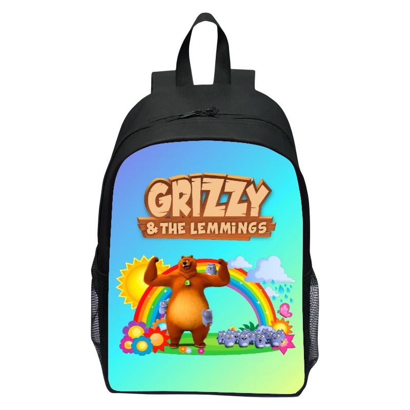 16 Zoll Kinderrucksack Grizzy Bär Grundschulrucksack Kindergarten Jungen und Mädchen Rucksack