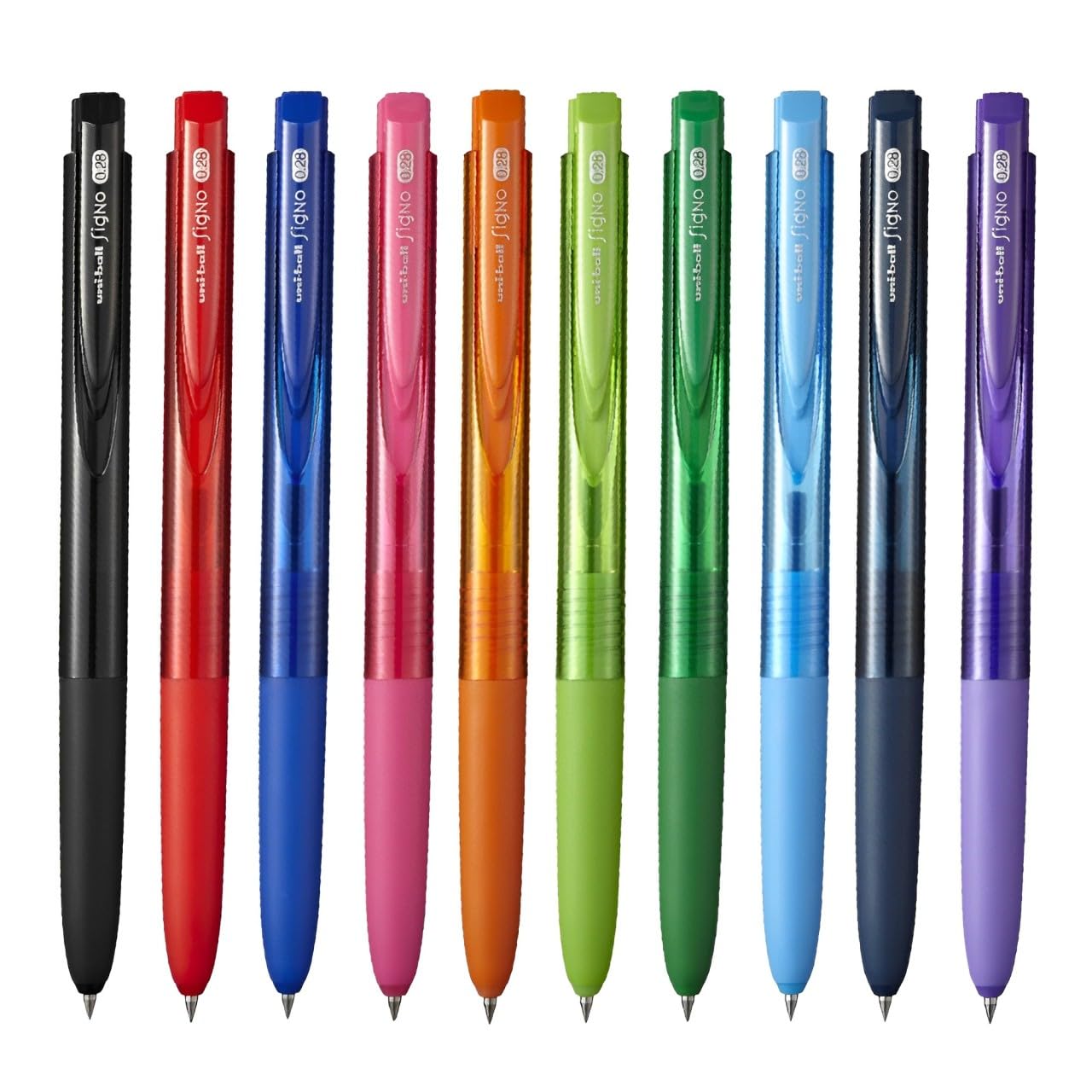 

Mitsubishi Pencil uni Гелевая ручка Signo RT1 с резиновым шариком, грипом, набор из 10 цветов, UMN-155-28