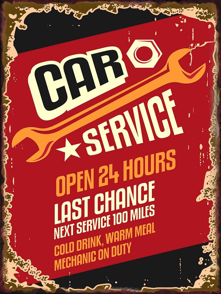 Funny Mechanic Shop Sign Mechanic Hourly Rate Reproduction Vintage Metal Sign Tin for Man Cave, Cars, Workshop Garage Wall Deco