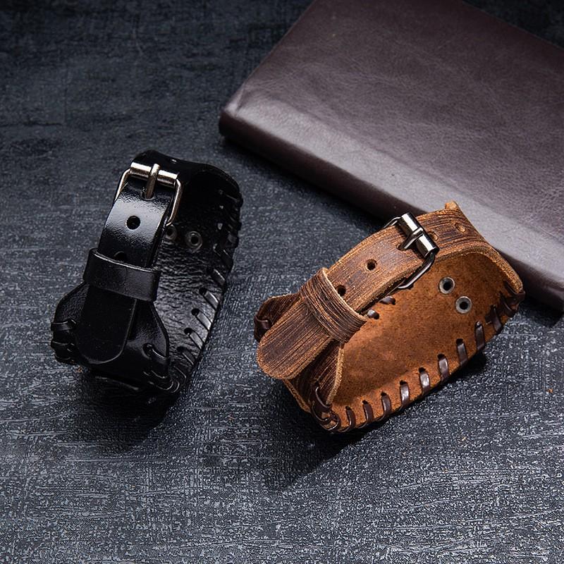 Nordic Viking Totem Leather Bracelet Men Women Adjustable Cuff Bangle With Odin Symbol Retro Style