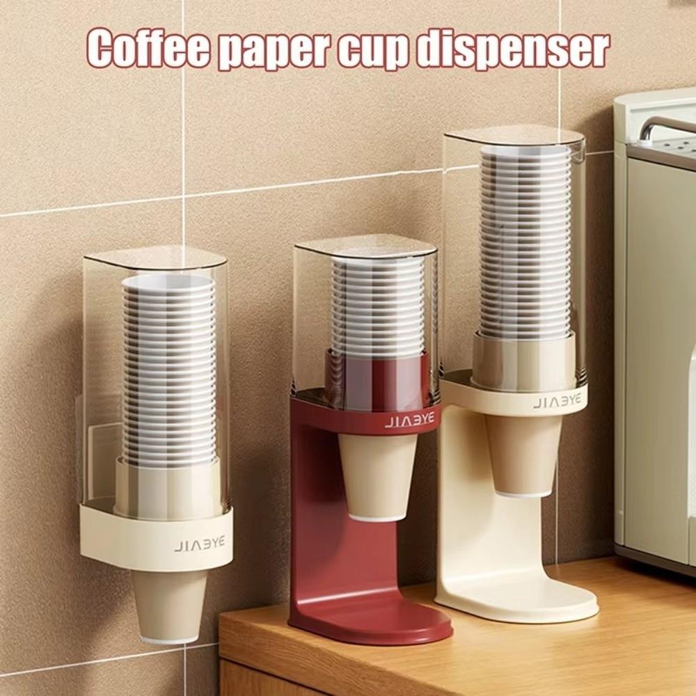 High Quality Plastic Paper Cup Dispenser Wall-mounted No-drill Cup Dispenser Stand Countertop Cup Organizer Rack Water Cooler