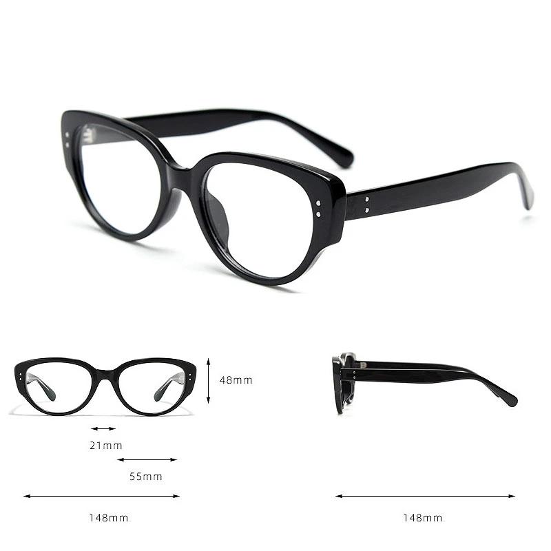 Fashion Myopia Glasses Anti Blue Lamp Blocking Eyeglasses Cat Eye Frame Nearsighted Prescription Eyewear Diopter 0 To -4.0