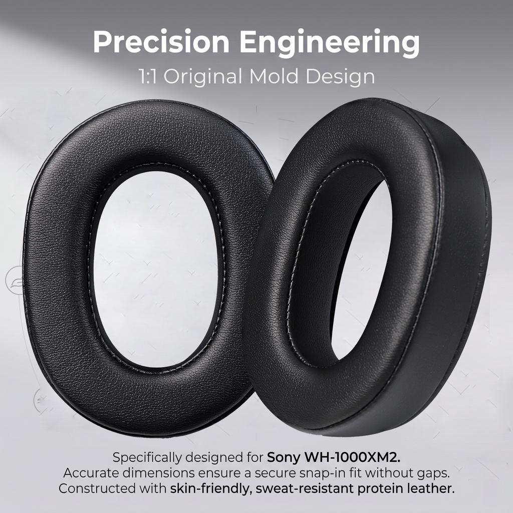 Replacement Headphone Accessories Wireless Protein Leather Foam Ear Cushion Compatible with WH-1000XM2 MDR-1000X Ear Pad