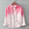 Fashion Shirts Fabric Gradient Pink Blue Gray New Series of Men and Women Matching Colors Casual and Comfortable