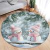 Christmas Snowman Rug Ornaments Round Rug Merry Christmas  Home Mat Living Room Decor Sofa Rug Festival Event Carpet