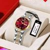 Swiss Women's Luminous Calendar Watch with Fashionable Alloy Steel Band and Waterproof Design