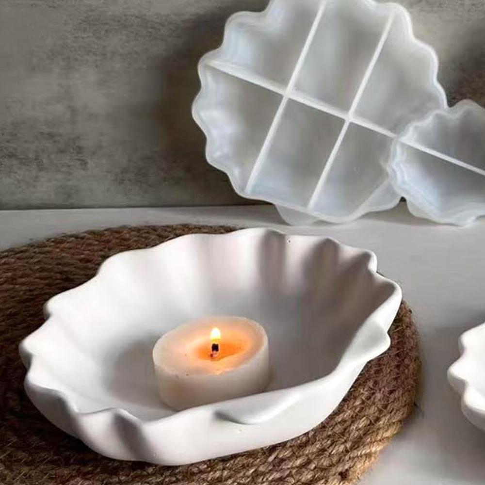 1 Stück Muschelform Kerzenglas Silikonform Kreative Schmuckaufbewahrungsplatte Obstschale Silikonform DIY Gips Harz Beton