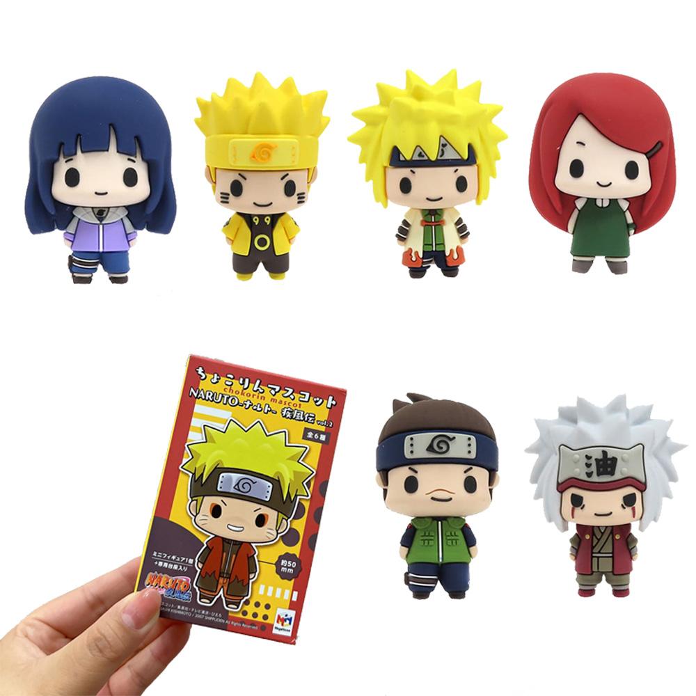 6Pcs Anime Naruto Uzumaki Naruto Jiraiya Namikaze Minato Hyuga Hinata Doudou Eyes Cute Model Toy Gift Collection Action Figure