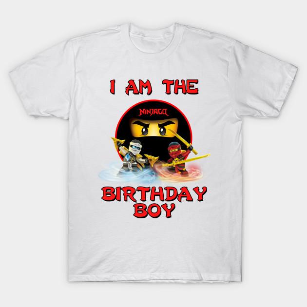 

Men Black Print T-shirt Birthday Boy - Ninjago No-Cut Transfer Paper Print Cotton Tshirt S белый