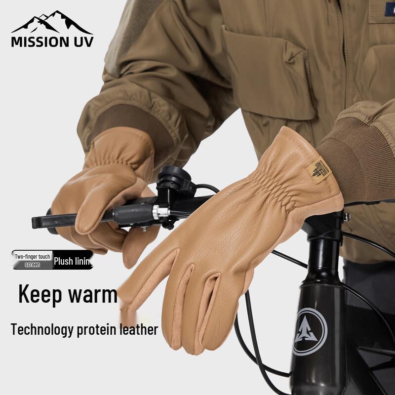 

MISSION UV Men s Warm Leather Touchscreen Gloves