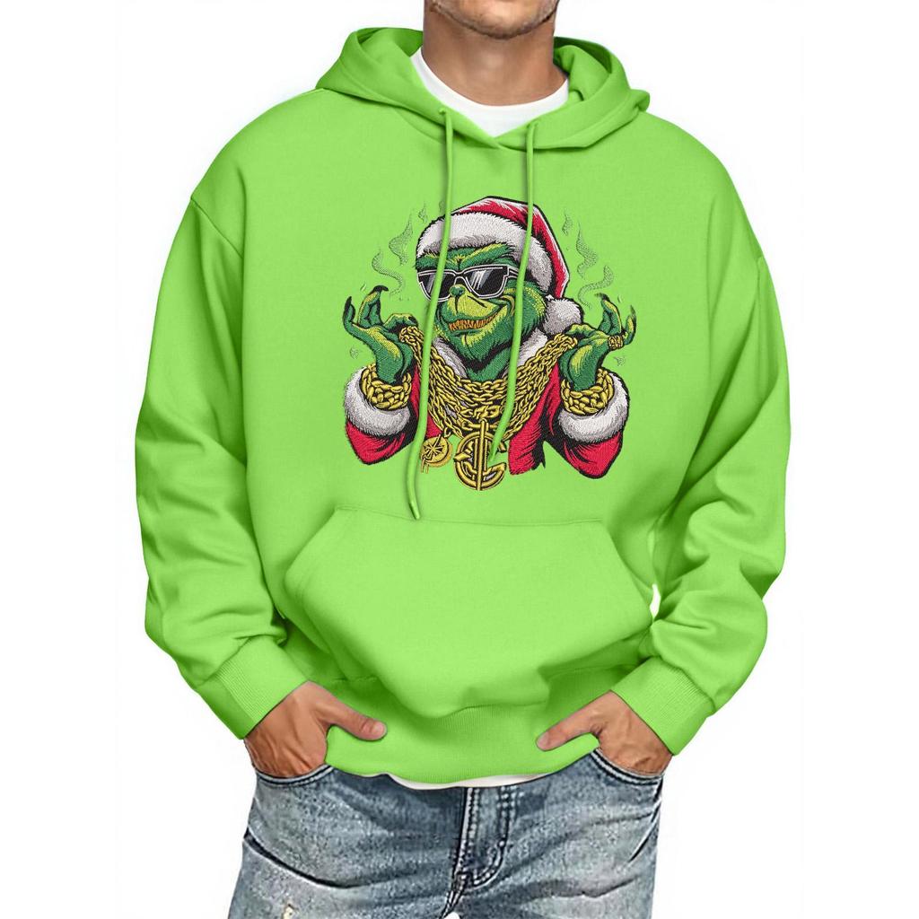 Men's Print Hooded Sweatshirt Long-Sleeve Casual Pullover Hoodie Hooded Sweatshirt