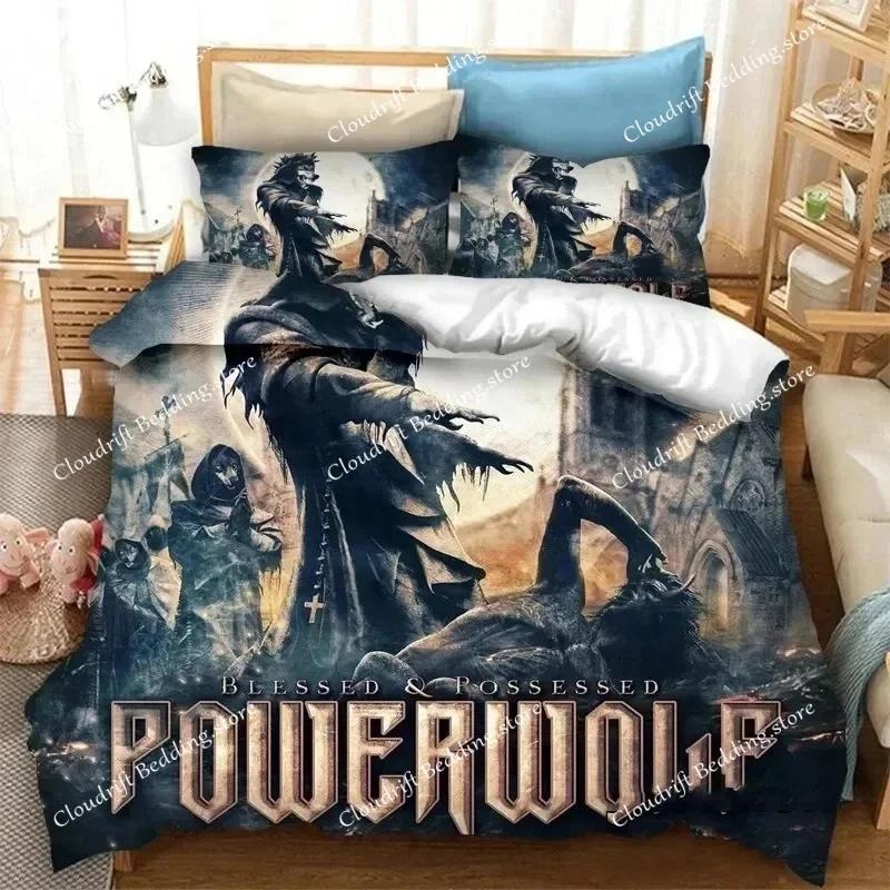 3D Print Powerwolf Band Bedding Set Duvet Cover Bed Set Quilt Cover Pillowcase Comforter King Queen Size Boys Adult Bedding Set0