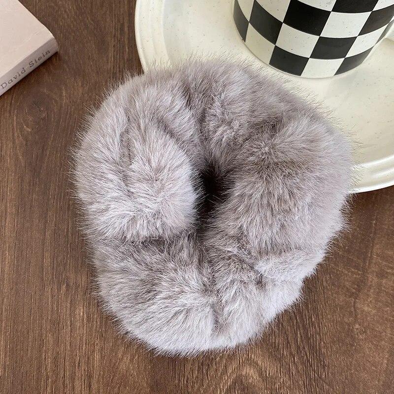 Winter Soft Hair Scrunchies For Women Plush Elastic Hair Band Multicolor Rubber Bands Ponytail Holder Headband Hair Accessories