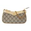Ophidia Double G Logo Zipper Closure Canvas with Leather Finish Hand-held Shoulder Bag Mini Women's Beige with Ebony