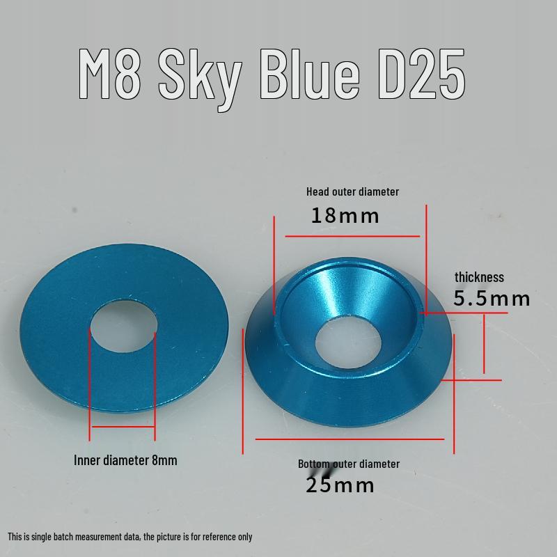 M8 Color Decorative Aluminum Alloy Countersunk Fish Eye Screw Washer