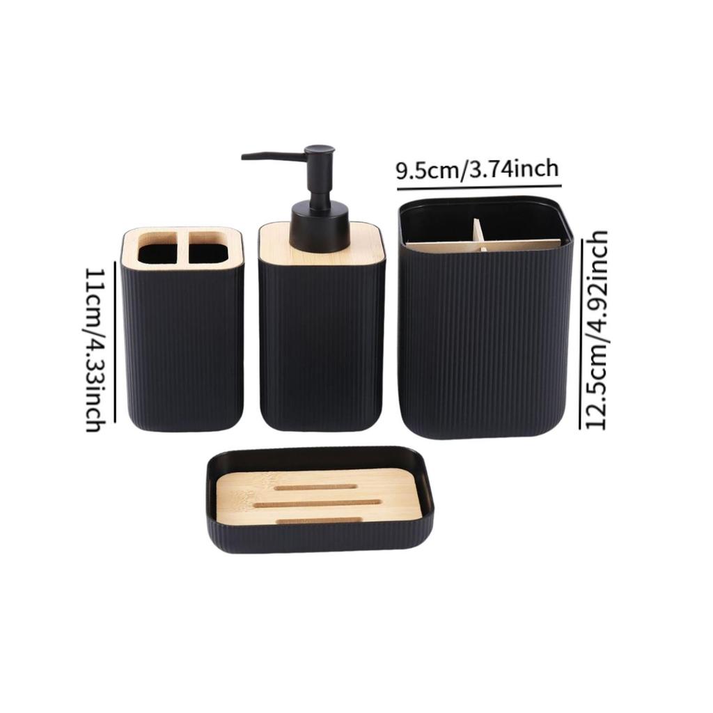 4x Bathroom Accessories Portable Practical Stylish Keep Tidy Bath Essential for Countertop Hotel Restroom Apartment Household