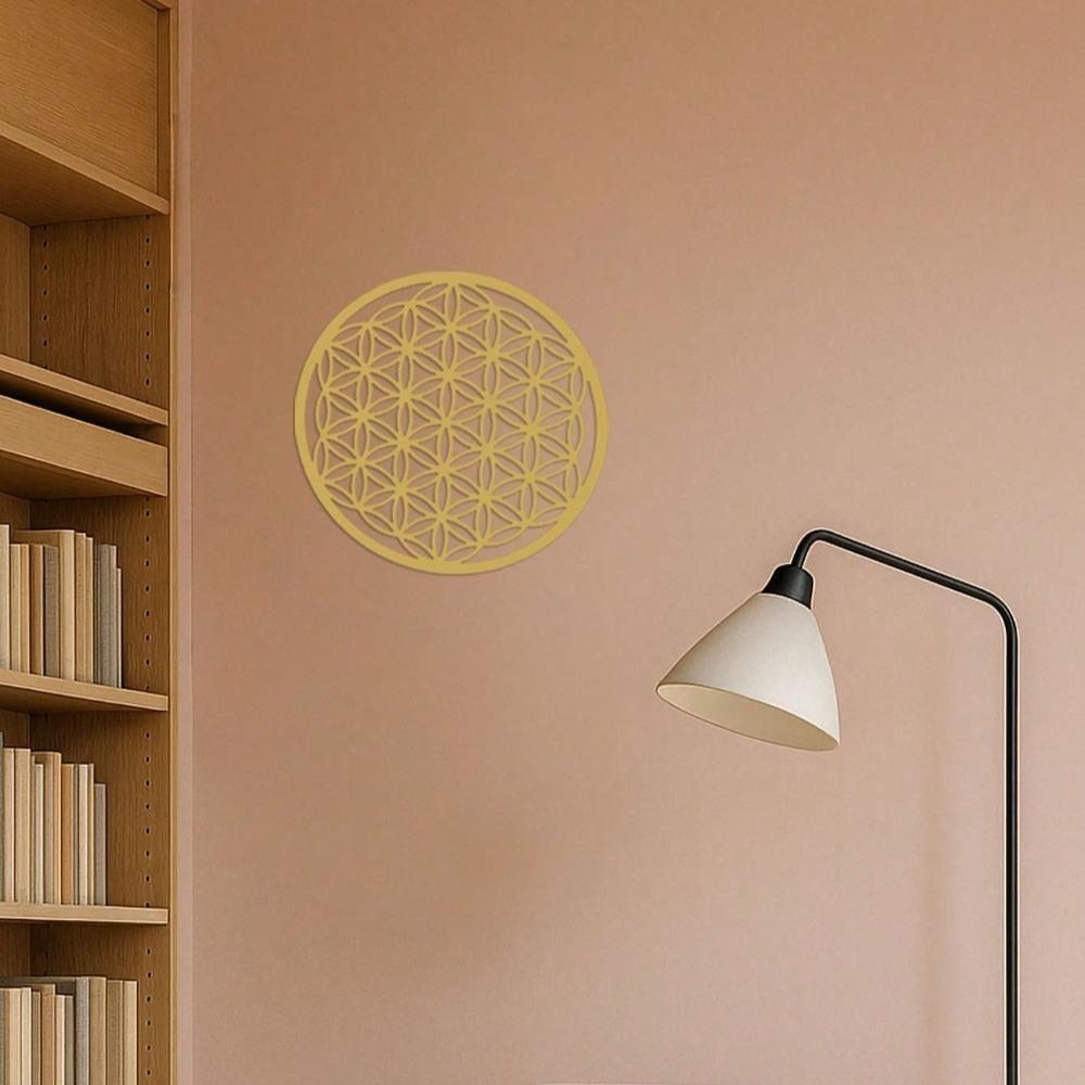 

1 шт. Металлическое настенное искусство Мандала Геометрия Лотос Скульптура Духовный Декор Дома Комната для Медитации Подарок TY8051 золотой