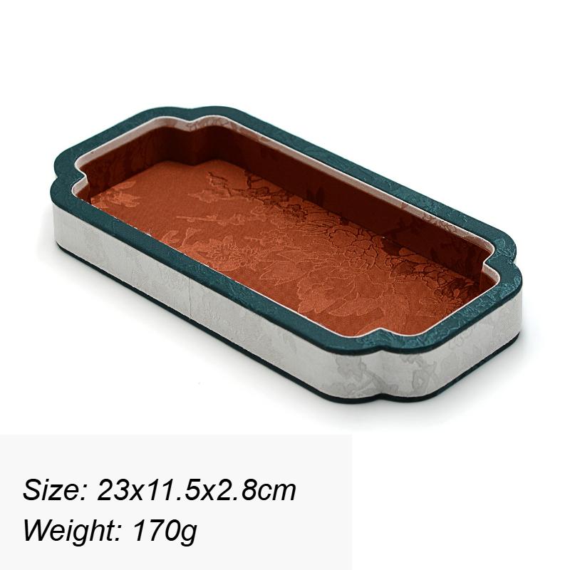 Ancient Style Jewelry Display Tray Counter Jade Storage Display Viewing Trays Forged Cloth Necklace Bracelet Organizer Plate