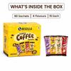 Bevzilla 60 Instant Coffee Powder Sachets (4 Flavours) – 120 Grams | Hazelnut, Classic, Vanilla & Butterscotch | 15 Pouches Each Flavour