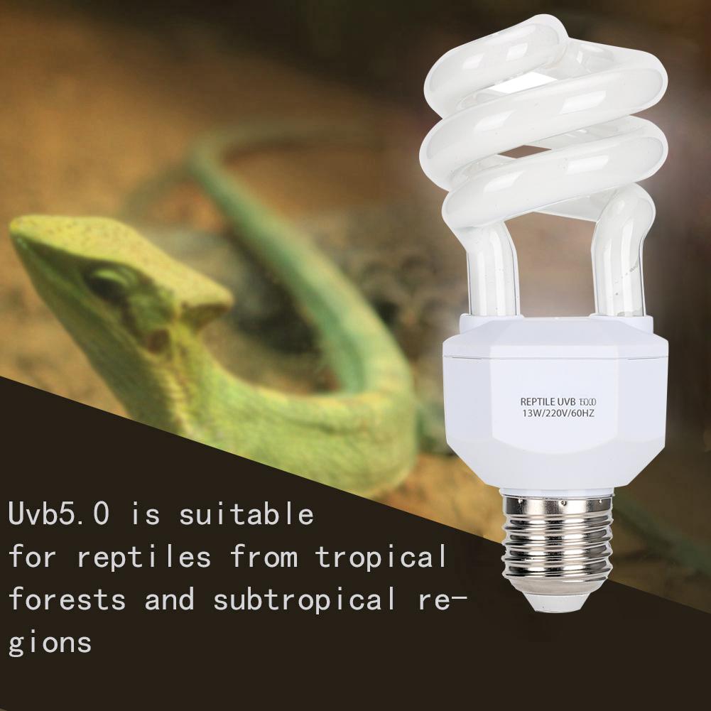 13W 220V Reptile UVB Energy Saving Lamps Tortoise Snake Lizard Light Bulb