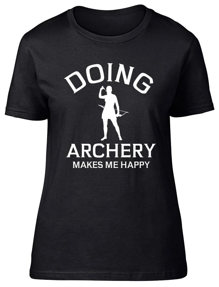 Doing Archery makes me Happy Womens Ladies Fitted T-Shirt XXXL