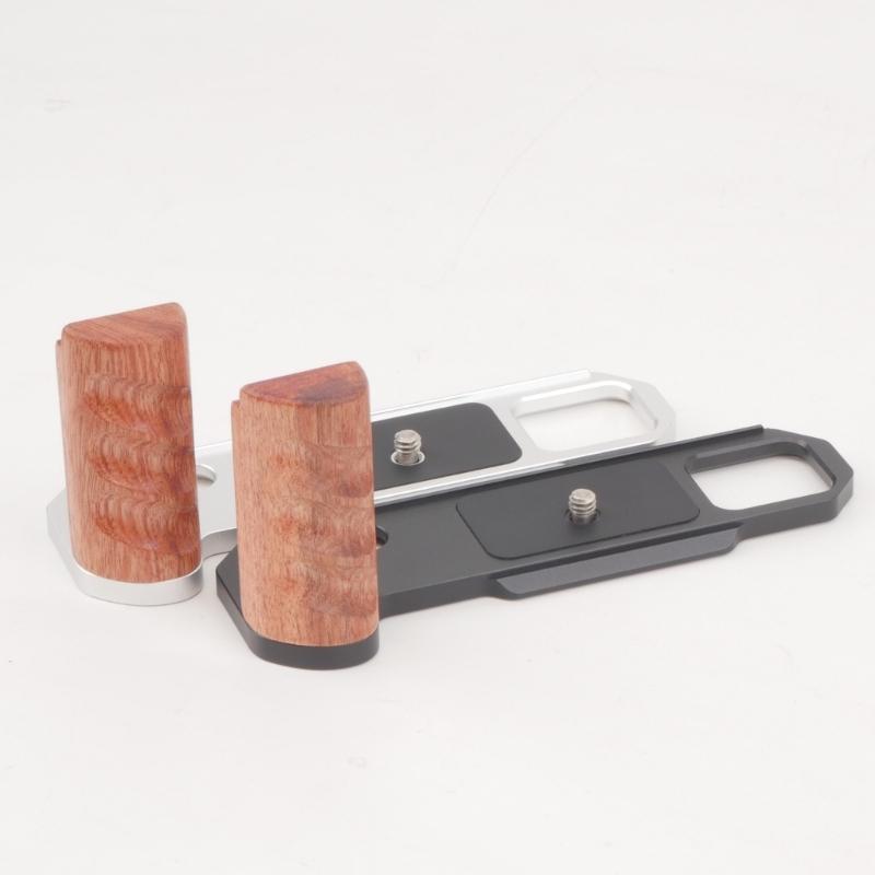 Half Cage Wood Handgrip L Bracket for Arca Tripods Quick Release Plate Mount for F 2 DSLR Camera