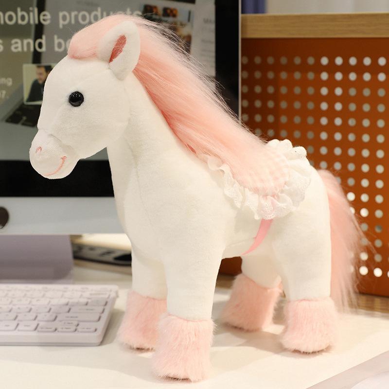 

Cute simulation pony doll plush toy pony doll Year of the horse mascot boy soothing rag doll 30cm（0.25kg）