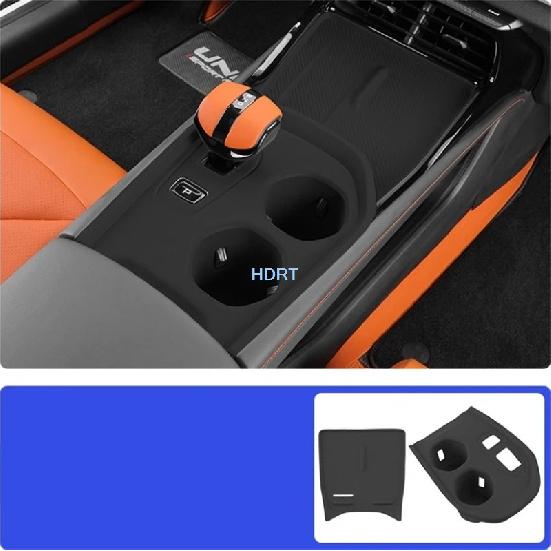 For Changan UNI-V UNIV 3th 2025 + Car Styling Center Console Gear Shift Storage Box Water Cup Holder Cover Wireless Charging Pad