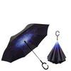 Custom Reverse Car Umbrella with Hands-Free C-Shaped Handle - Business Long Handle Umbrella with Logo Print for Men