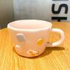 1Pcs 400ML Cute Multi-color Macaron Color Coffee Mug Ceramic Cup Cute Dopamine Three-dimensional Dots Water Cup Attachment