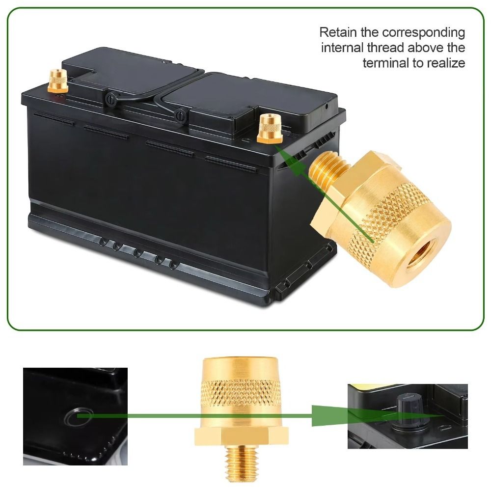 Brass Battery Post Terminals With Male Thread BatteryTerminal Universal Battery Pole Adapter