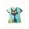 Sommer Chic Katzen-Print Rundhals Kurzarm T-Shirt - Damen Casual Oberteil für Frühling & Sommer