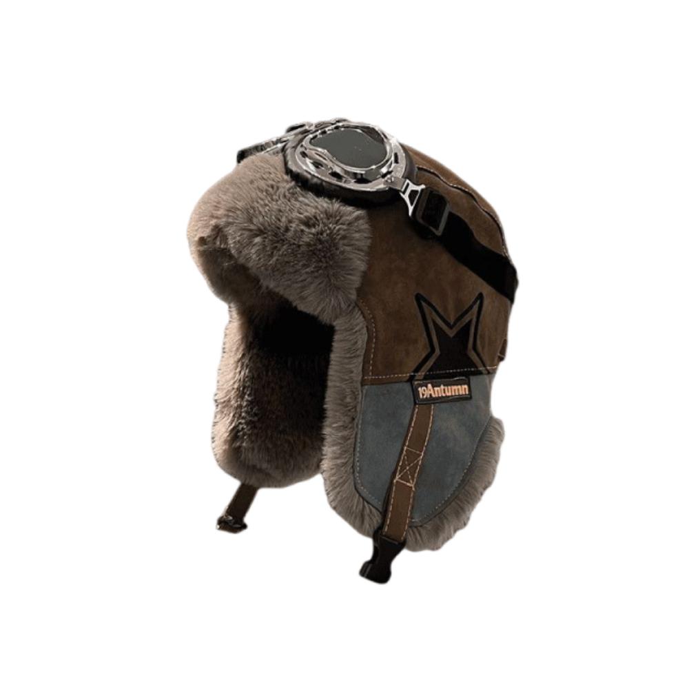 Thickened Warm Russian Style Winter Hat Plush Lined Warm Windproof Ski Cap Winter Ski Hat  Cycling Style 1