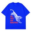 fashion Cat funny meme tshirt Unisex Unisex vintage tshirts Summer shortsleeved loose casual cotton oversized Tshirts Streetwear
