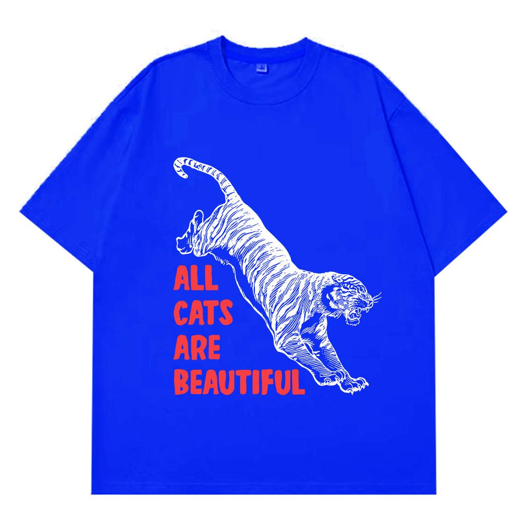 fashion Cat funny meme tshirt Unisex Unisex vintage tshirts Summer shortsleeved loose casual cotton oversized Tshirts Streetwear