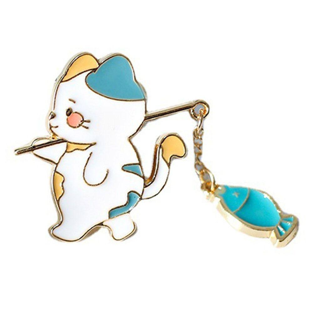 Cartoon Design Animal Badge Pin Enamel Finish Cartoon Cat Pin Creativity Brooch  Anime Pins