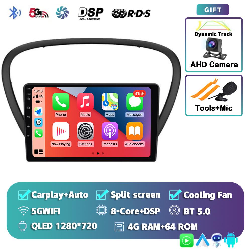 Android 14 Wireless Carplay Auto Car Radio For Peugeot 607 2002-2010 Multimedia Video Player Navigation GPS Stereo 2din 2DIN DVD