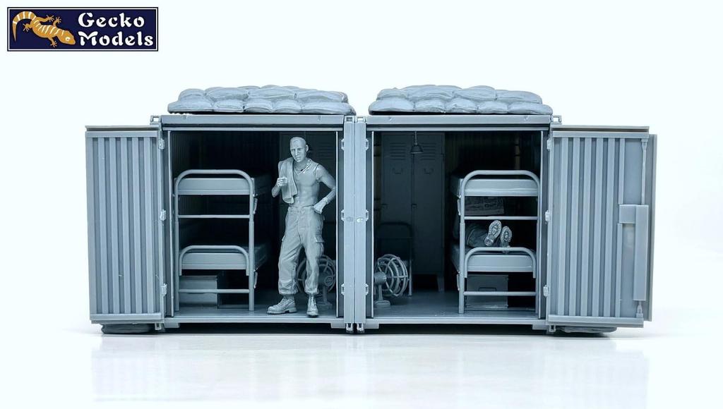 Gecko Model Scale US Military Base Container Barracks Vietnam Plastic Model Kit GEC35GM0116 1/35 (Scenery)