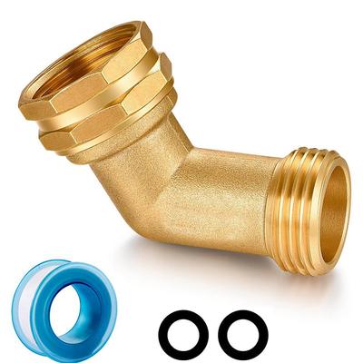 Garden Watering 45 Degree Hose Connector Hose Adapter 45 Degree Hose Connector 3 4 Inch GHT Thread 58-3 Brass Material
