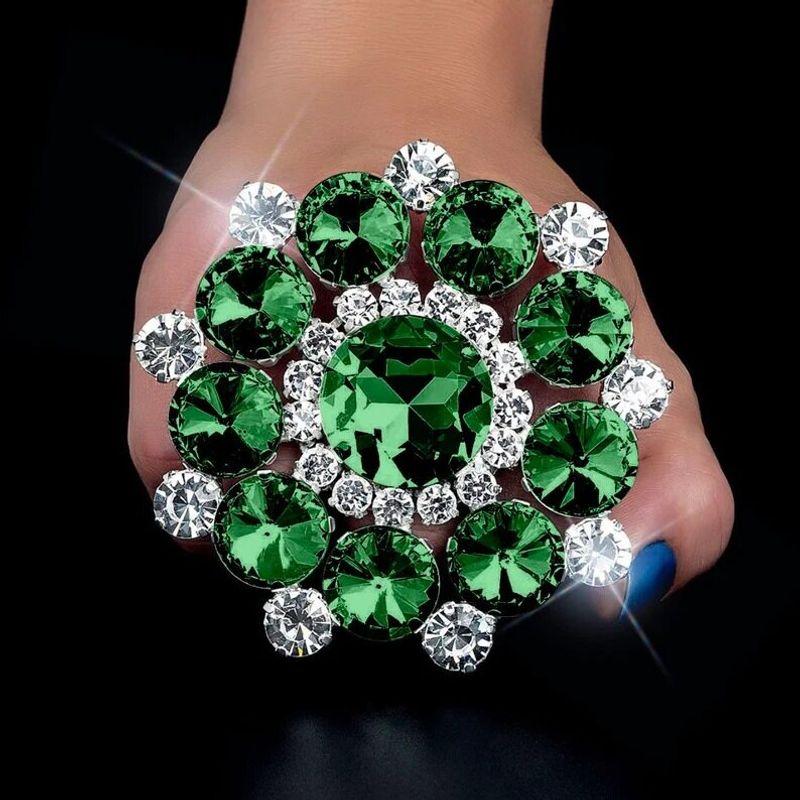 Fashion Exaggerated Super Flash Rhinestone Big Ring Catwalk Runway Modeling Photo Adjustable Ring Stylish Ornament Ring
