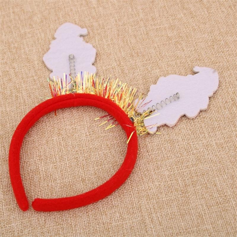 Santa/Snowman/Deer Headpiece Elastic Handmade Headband Plastic Christmas Tree Decoration For Holiday Event