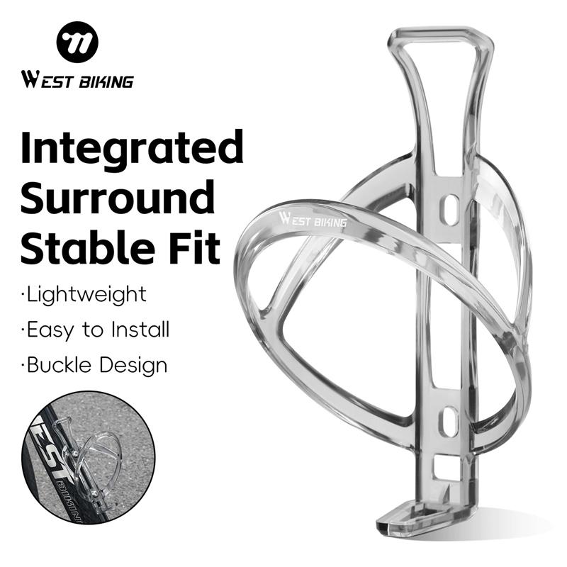 WEST BIKING Bicycle Bottle Holder Integrated Surround Stable Fit Bike Kettle Cage PC Lightweight Buckle Design Bike Bottle Stand 6
