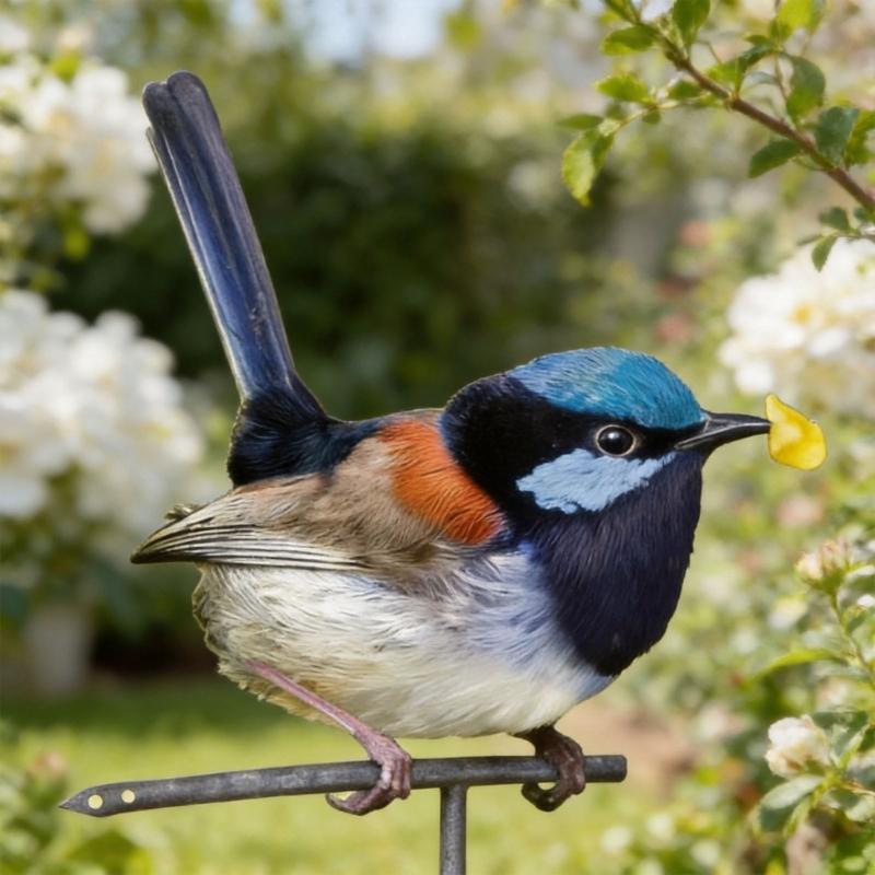 Metal Bird Home Garden Display with Color Finish and Branch Mount for Yard Fence Tree and Balcony Styling for Home Use