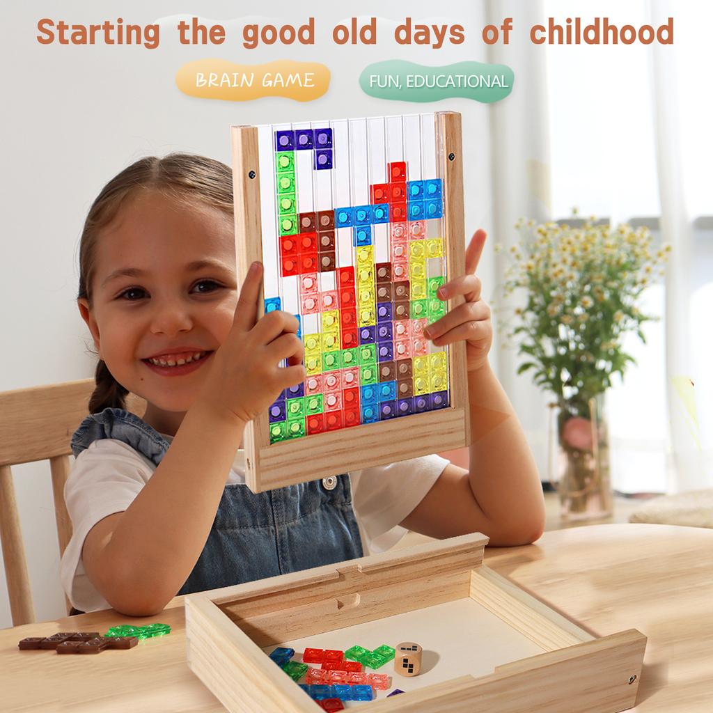 3D Transparent Tetris Puzzle Logic Thinking Brain Development Two-Player Tetris Logic Fun Educational Toy Two Versions Available