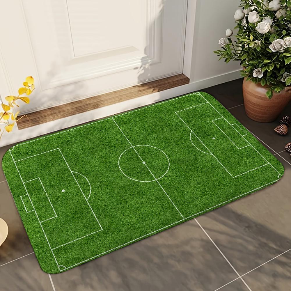 1pc Football Field Plan Bathroom Absorbent Mats Anti-Slip Mats Home Decor Supplies Carpets Home Kitchen Floor Mats