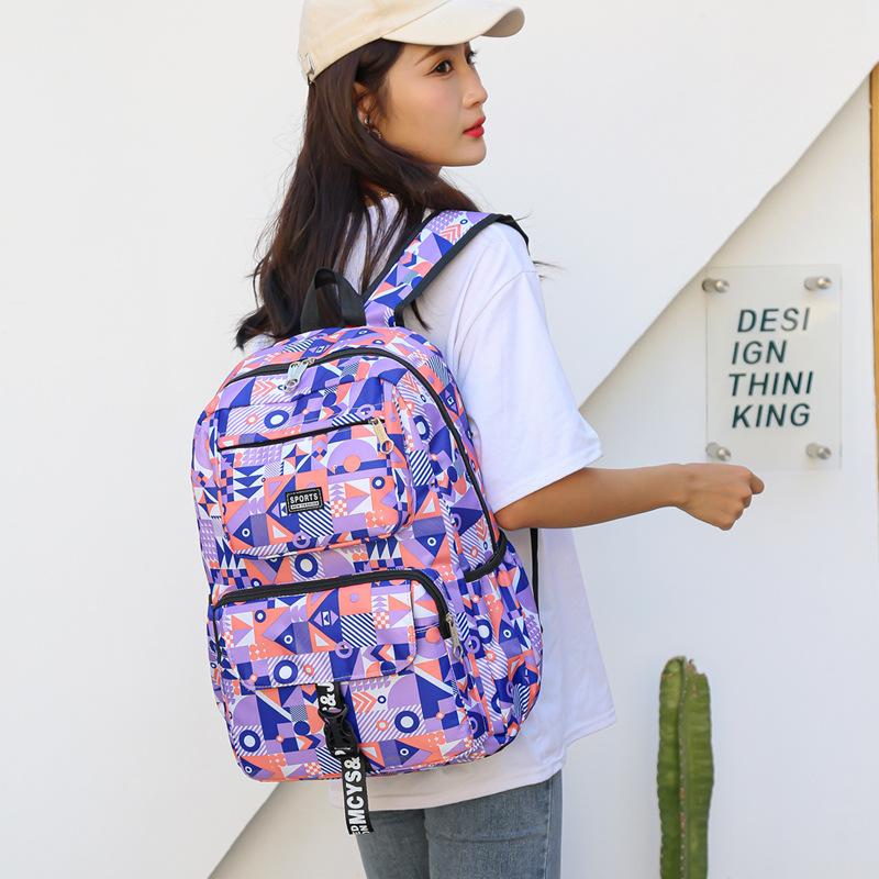 New schoolbag, junior high school, primary school students, girls, lightweight decompression, large-capacity leisure backpack, travel backpack